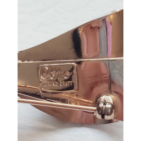 Rare Vintage Signed Coro Sterling Craft Multi-Color Rhinestone Bow Brooch Pin - Picture 3 of 8